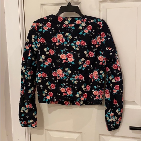 Vintage floral, lined cotton bomber jacket - Picture 4 of 5